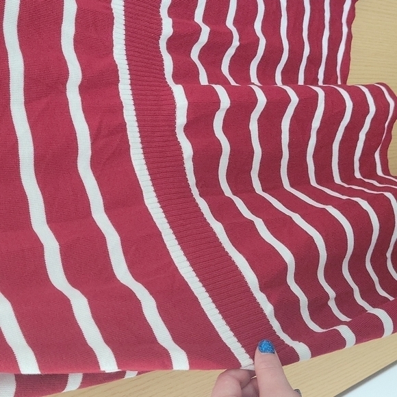 Soft Surroundings-Red Stripe Open Front Knit Cardigan Sweater-Size PP - Picture 11 of 12
